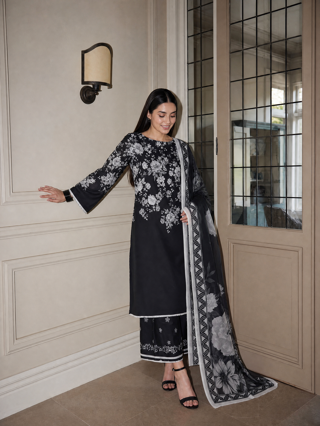 Salitex Unstitched Printed Lawn Silk 3 Piece Suit SUNS7ASI417 Casual Collection
