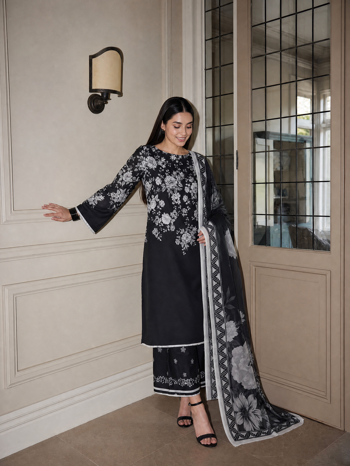 Salitex Unstitched Printed Lawn Silk 3 Piece Suit SUNS7ASI417 Casual Collection