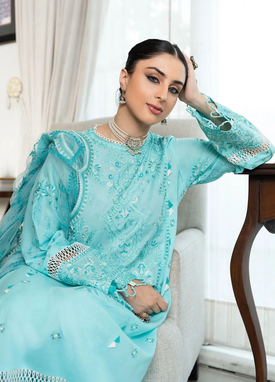Samah By Aik Atelier Embroidered Lawn Suit Unstitched 3 Piece AIK24S Look-05 - Summer Collection
