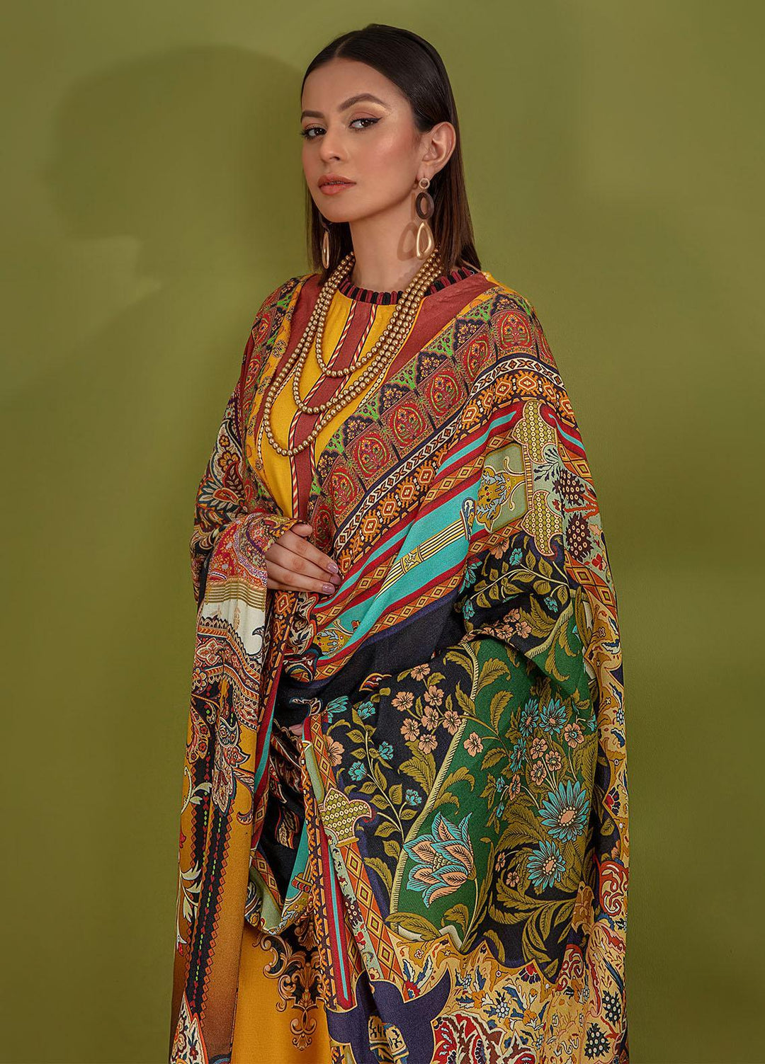 Sanam Saeed By Puri Fabrics Printed Woolen Suits Unstitched 3 Piece PFS22W 04 - Winter Collection