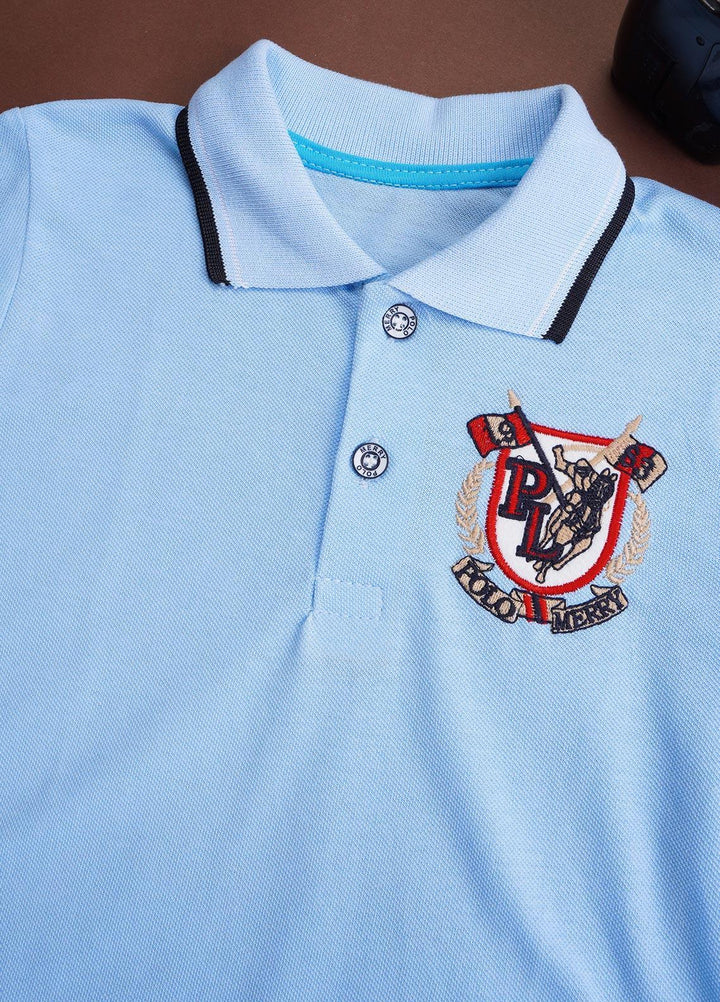 Sanaulla Exclusive Range Cotton Casual T-Shirts for Boys -  88 Sky Blue
