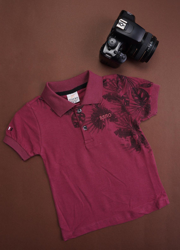 Sanaulla Exclusive Range Cotton Casual T-Shirts for Boys -  90 Mehroon