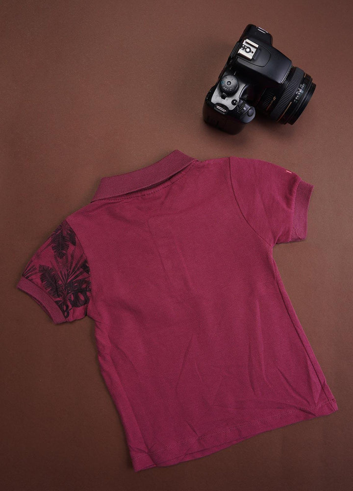 Sanaulla Exclusive Range Cotton Casual T-Shirts for Boys -  90 Mehroon
