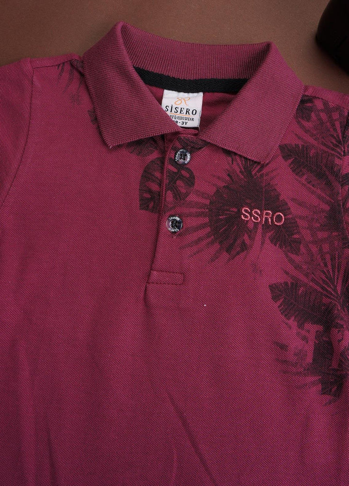 Sanaulla Exclusive Range Cotton Casual T-Shirts for Boys -  90 Mehroon