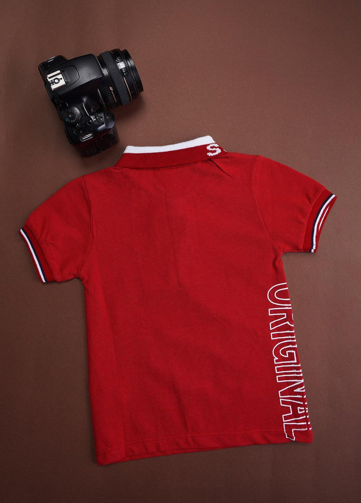 Sanaulla Exclusive Range Cotton Casual T-Shirts for Boys -  92 Red