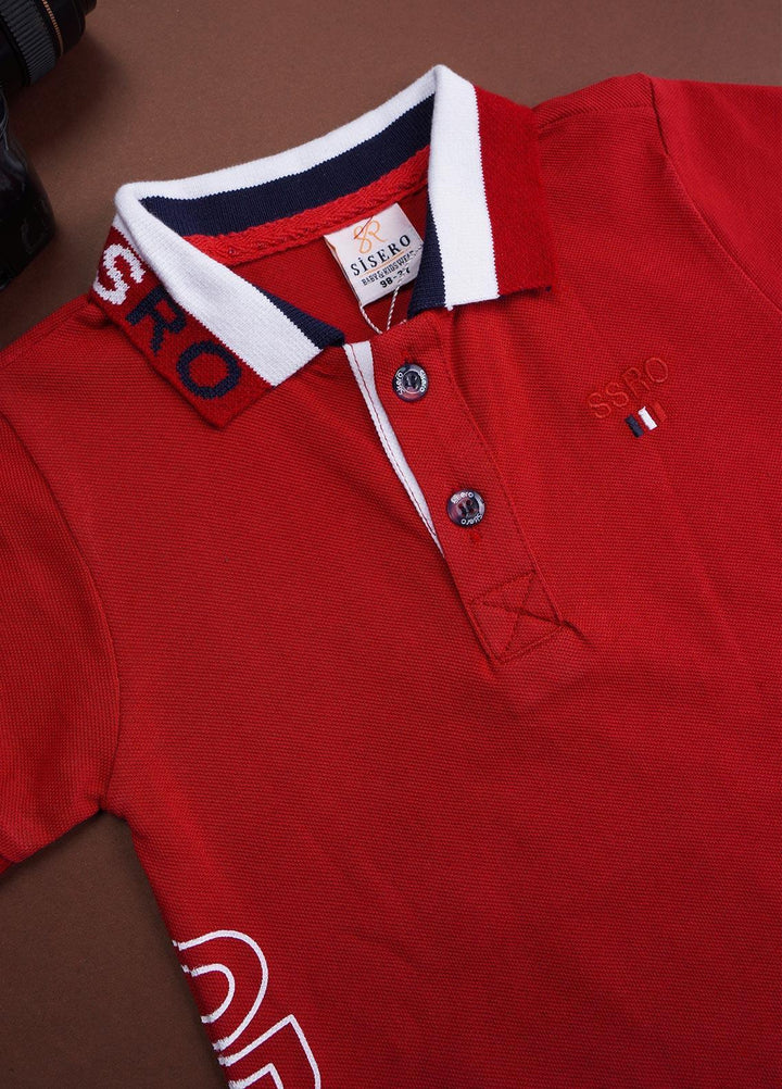 Sanaulla Exclusive Range Cotton Casual T-Shirts for Boys -  92 Red