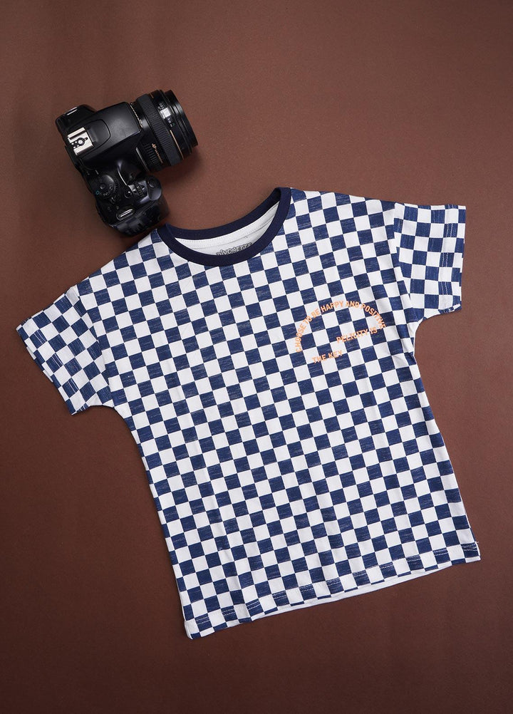Sanaulla Exclusive Range Cotton Casual T-Shirts for Boys -  7560-2 Dark Blue
