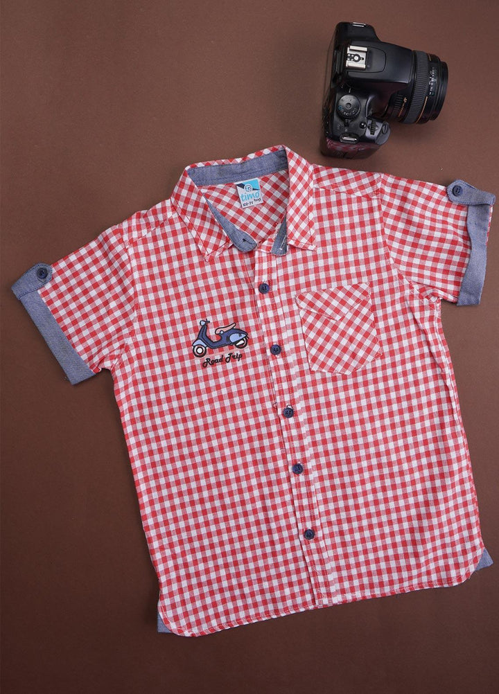 Sanaulla Exclusive Range Cotton Casual Shirts for Boys -  29453 Red