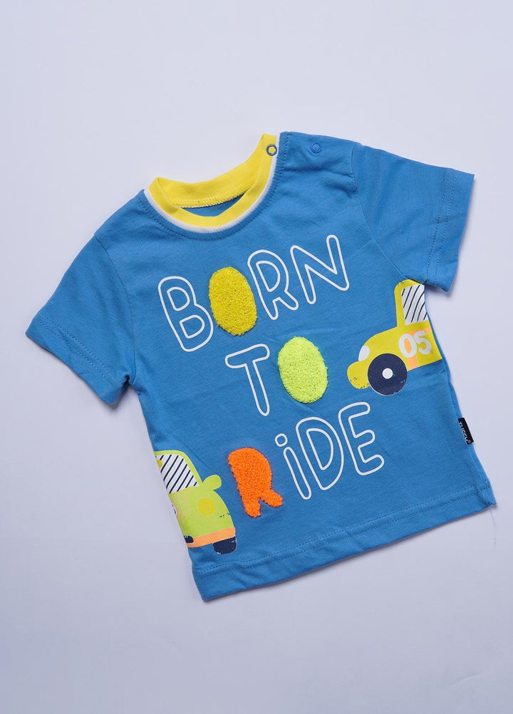 Sanaulla Exclusive Range Cotton Casual T-Shirts for Boys -  2018 Sky Blue