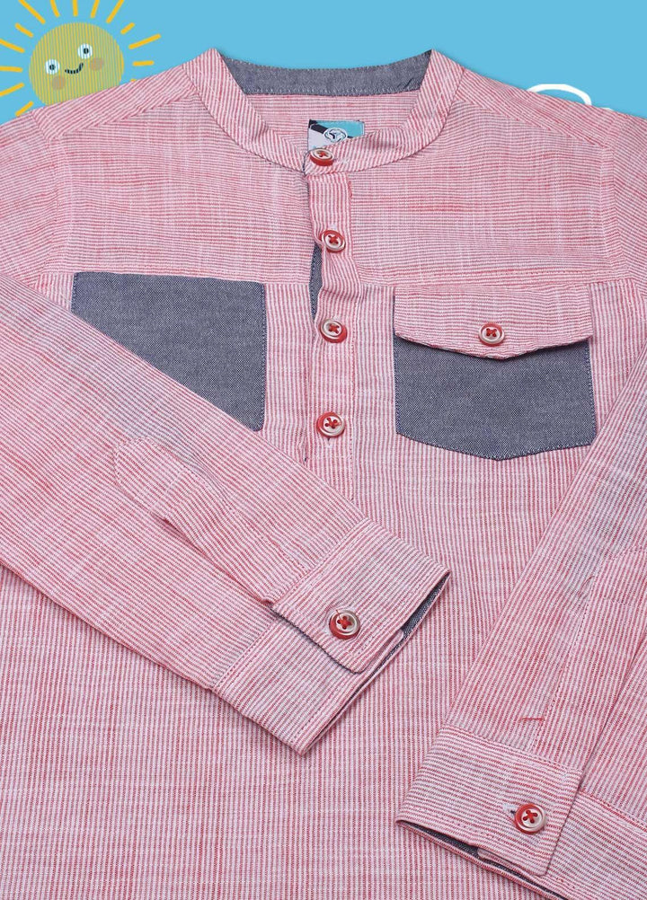 Sanaulla Exclusive Range Cotton Casual Shirts for Boys -  D-1012 Pink