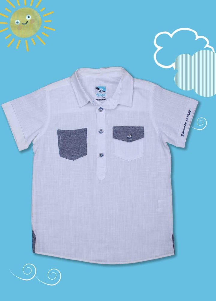 Sanaulla Exclusive Range Cotton Casual Shirts for Boys -  D-883 Light Blue
