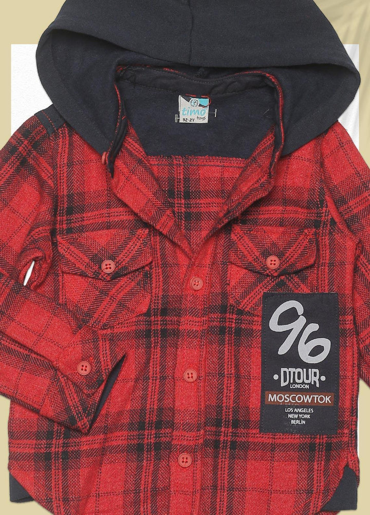Sanaulla Exclusive Range  Fancy Shirts for Boys -  SU22BS 119797 Red