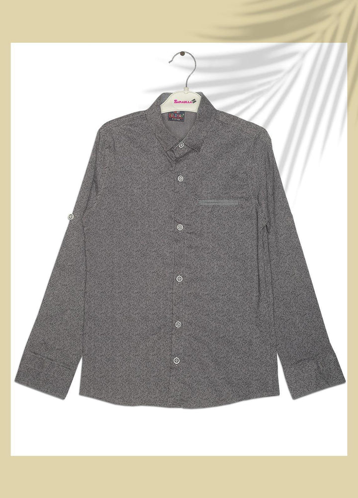Sanaulla Exclusive Range  Fancy Shirts for Boys -  SU22BS 343055 Dark Grey