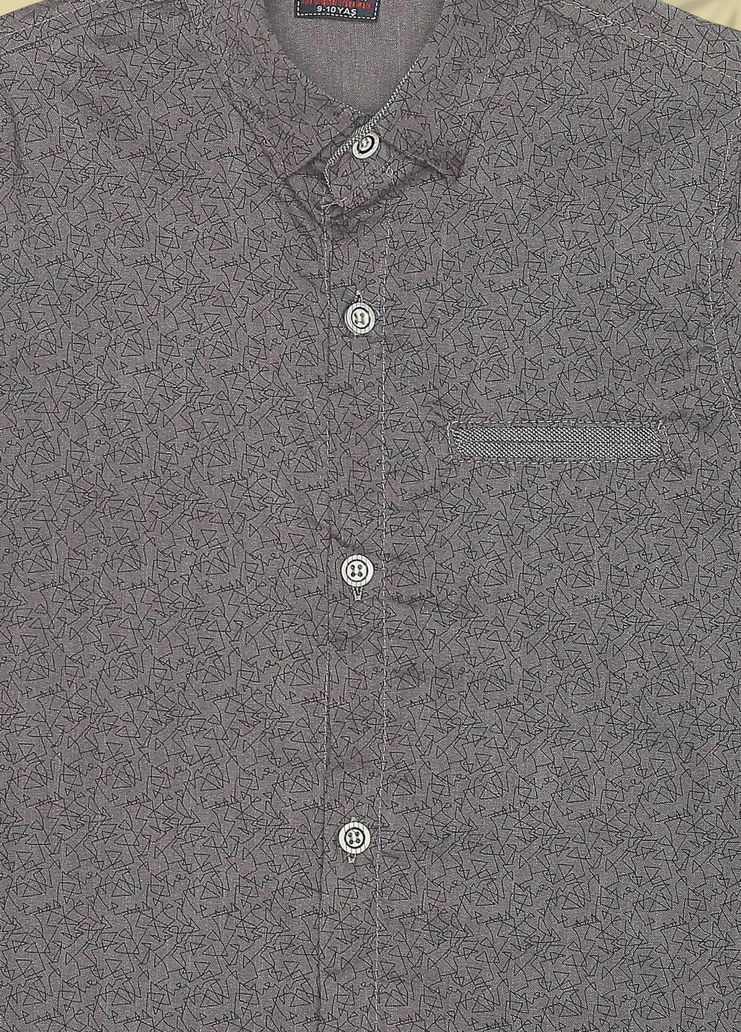 Sanaulla Exclusive Range  Fancy Shirts for Boys -  SU22BS 343055 Dark Grey