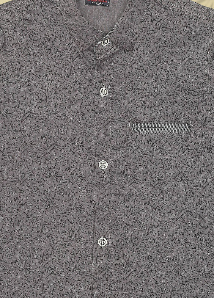 Sanaulla Exclusive Range  Fancy Shirts for Boys -  SU22BS 343055 Dark Grey