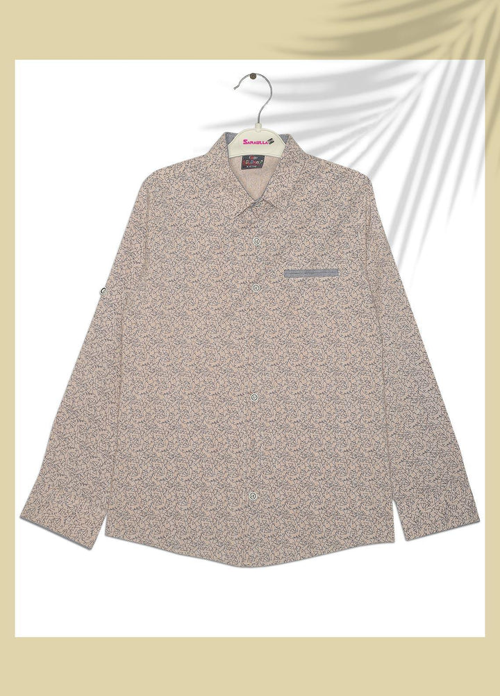 Sanaulla Exclusive Range  Fancy Shirts for Boys -  SU22BS 343051 Beige