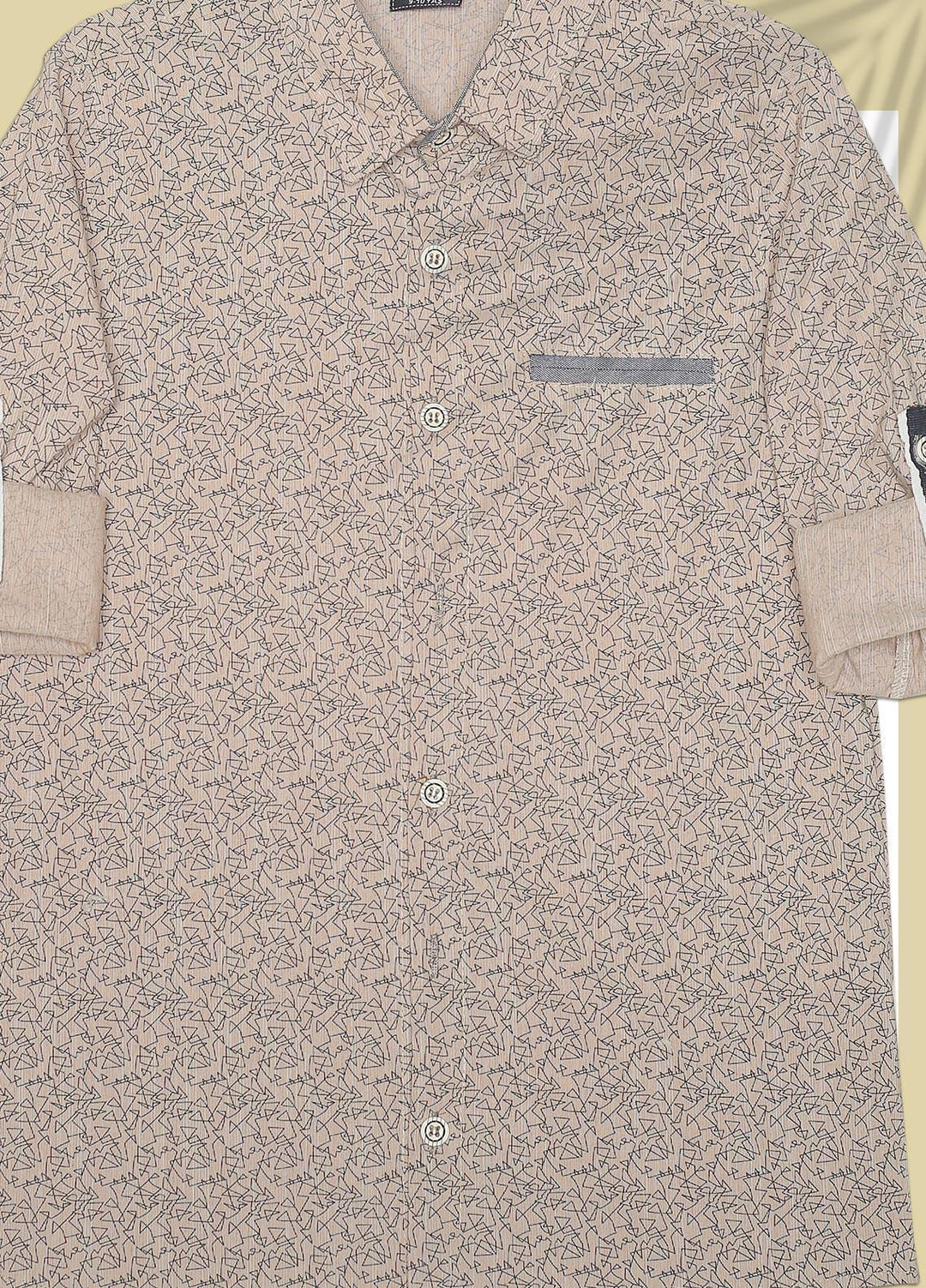 Sanaulla Exclusive Range  Fancy Shirts for Boys -  SU22BS 343051 Beige