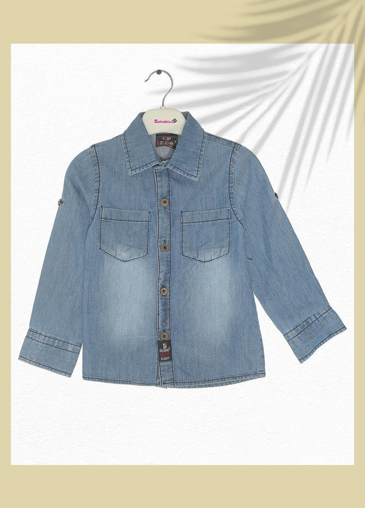 Sanaulla Exclusive Range  Fancy Shirts for Boys -  SU22BS 342864 Blue