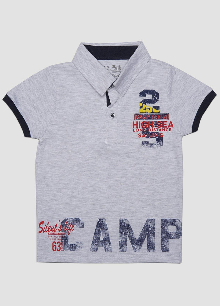 Sanaulla Exclusive Range  Casual T-Shirts for Boys -  1111224117 Light Grey