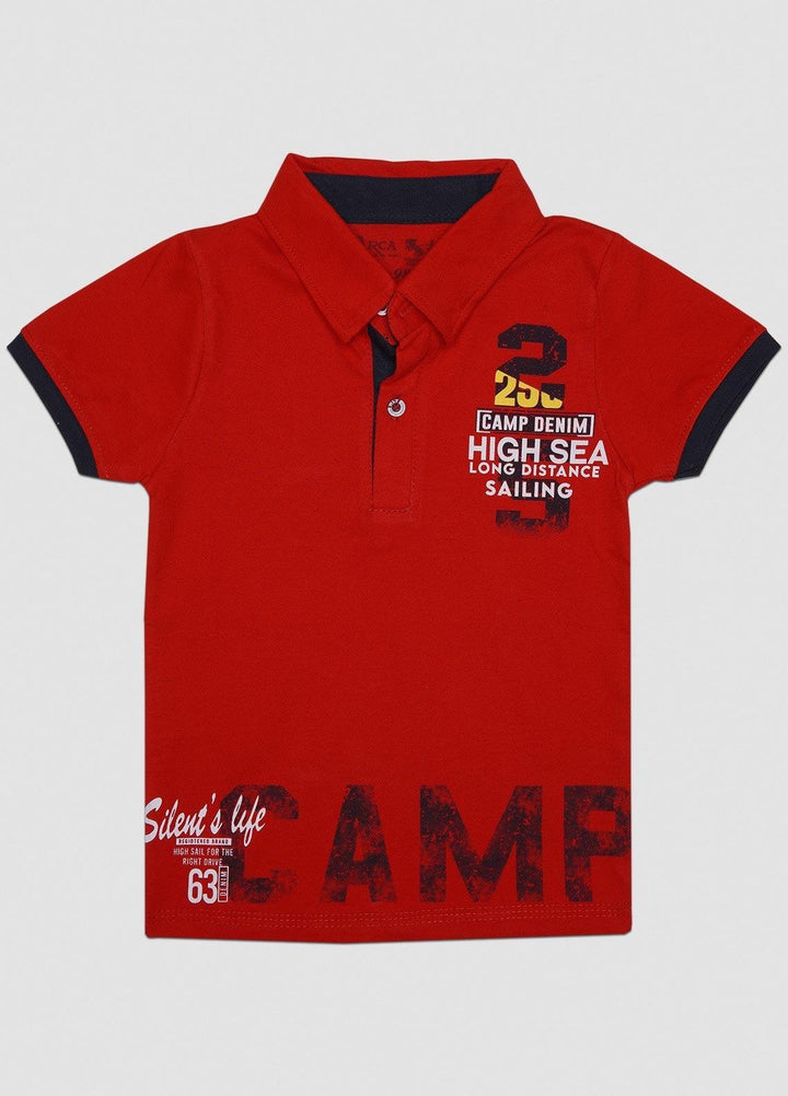 Sanaulla Exclusive Range  Casual T-Shirts for Boys -  1111224117 Red