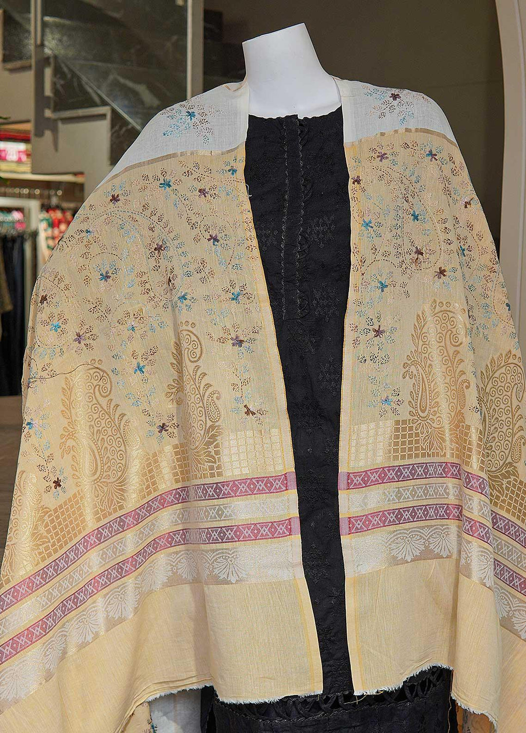 Sanaulla Exclusive Range  Cotton Embroidered Chaddar D-03 Multi9 - Cotton Multani Chaddars