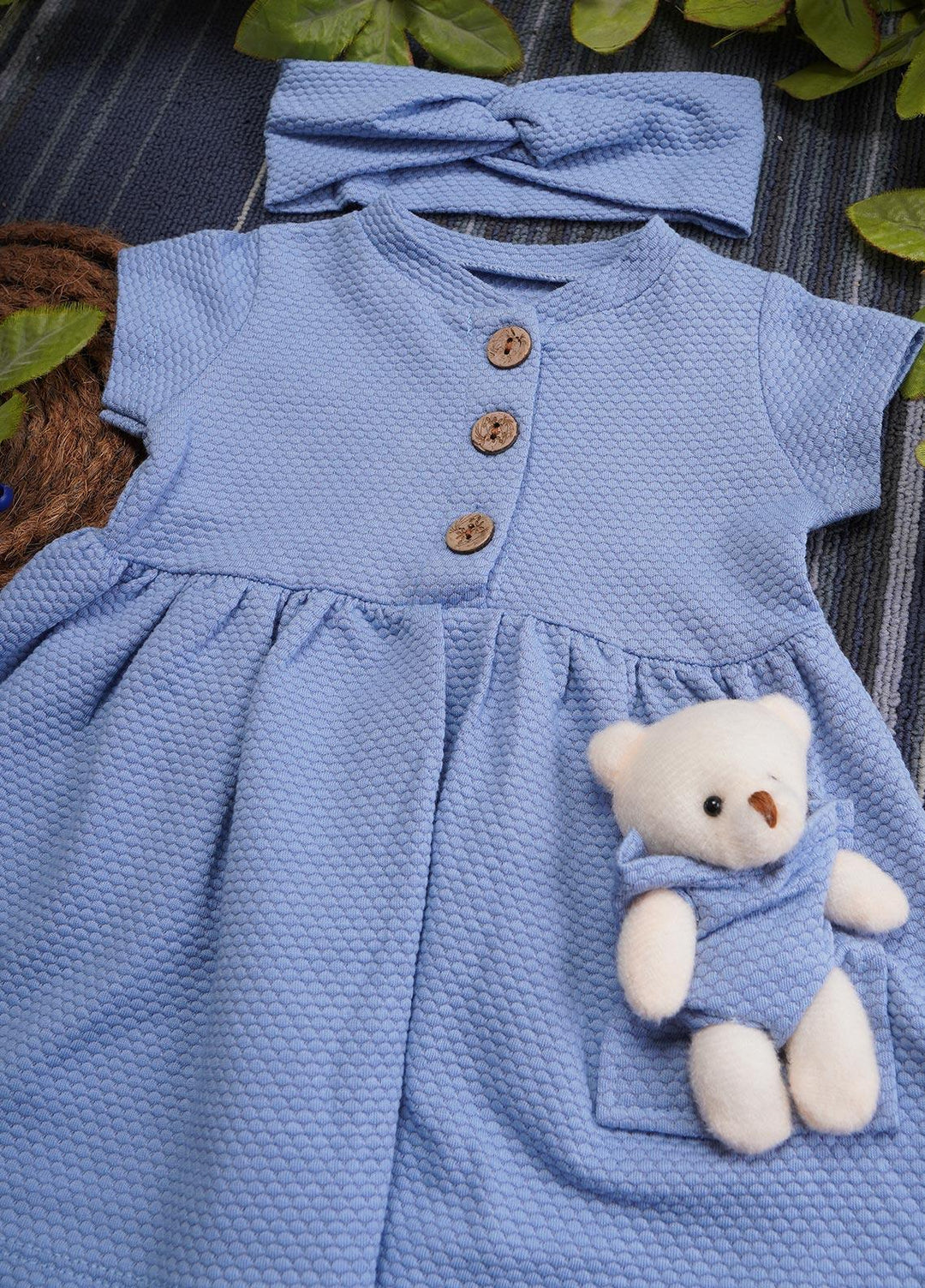 Sanaulla Exclusive Range  Fancy Frocks for Girls -  0039 Blue