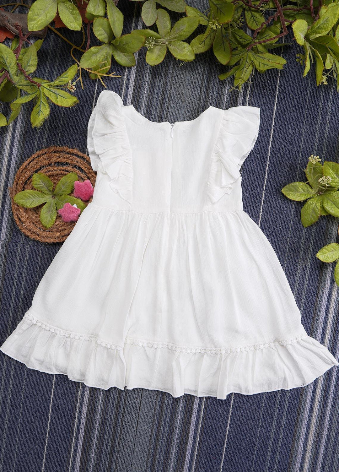 Sanaulla Exclusive Range  Fancy Frocks for Girls -  3146 White