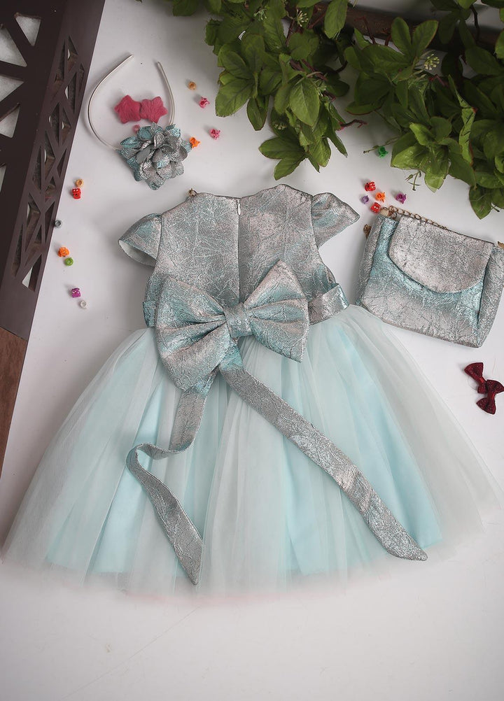 Sanaulla Exclusive Range  Fancy Frocks for Girls -  8200 Blue