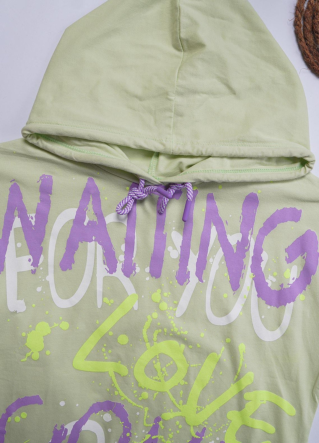Sanaulla Exclusive Range Cotton Casual T-Shirts for Girls - Hoodi Shirt 5151 Light Green