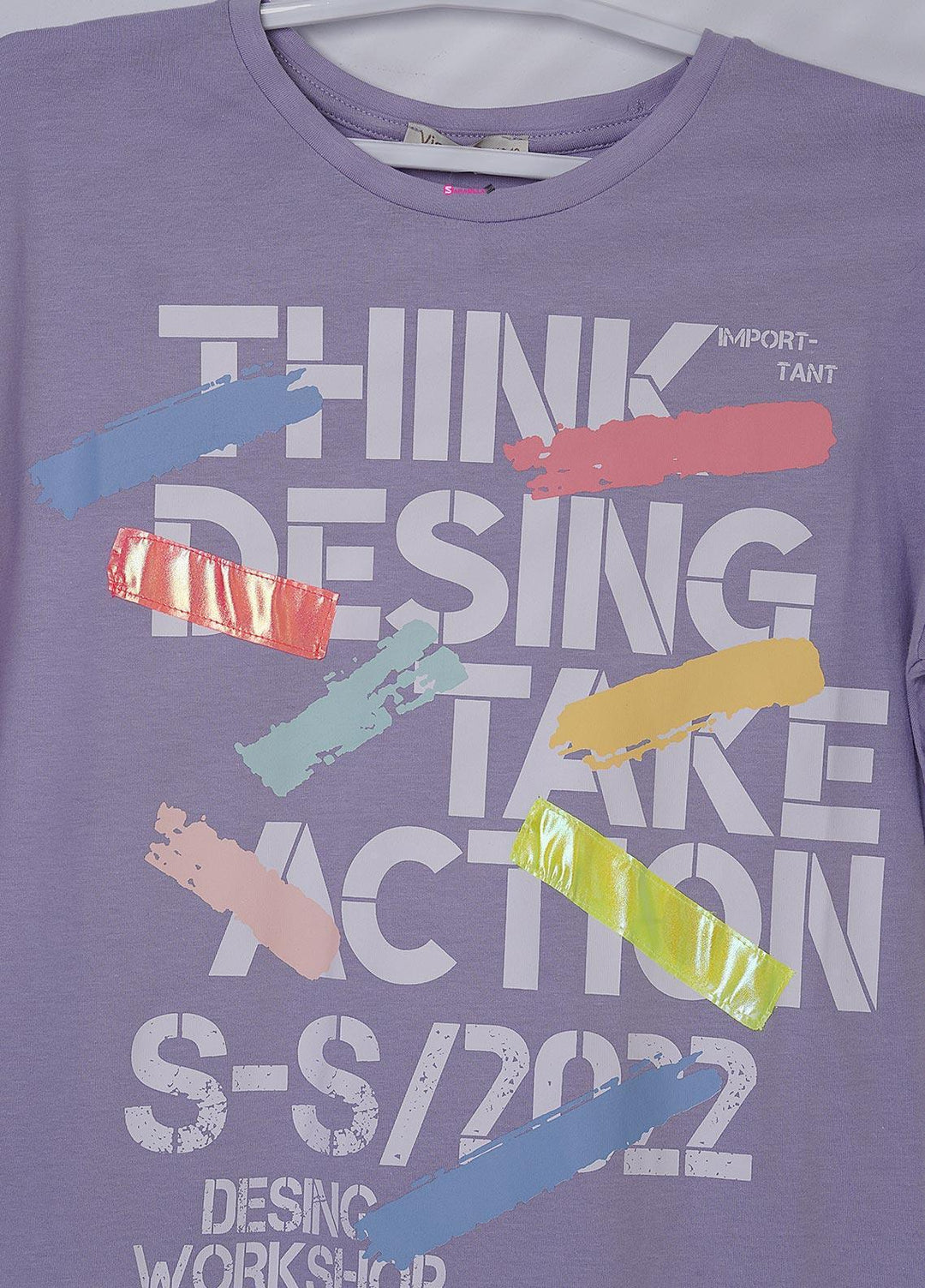 Sanaulla Exclusive Range Cotton Casual T-Shirts for Girls - 6139 Purple