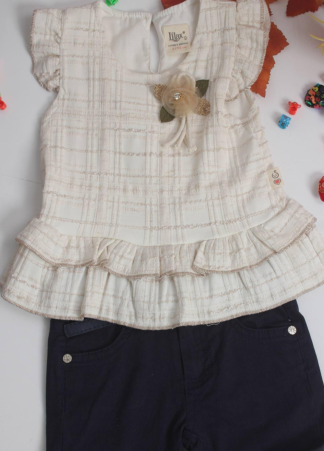 Sanaulla Exclusive Range Cotton Fancy Pret 2 Piece Suit for Girls -  8031 Blue