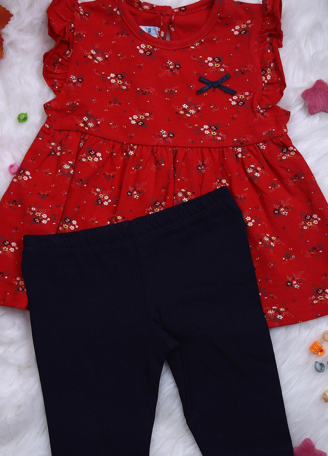 Sanaulla Exclusive Range Cotton Casual Girls 2 Piece -  114625 Red