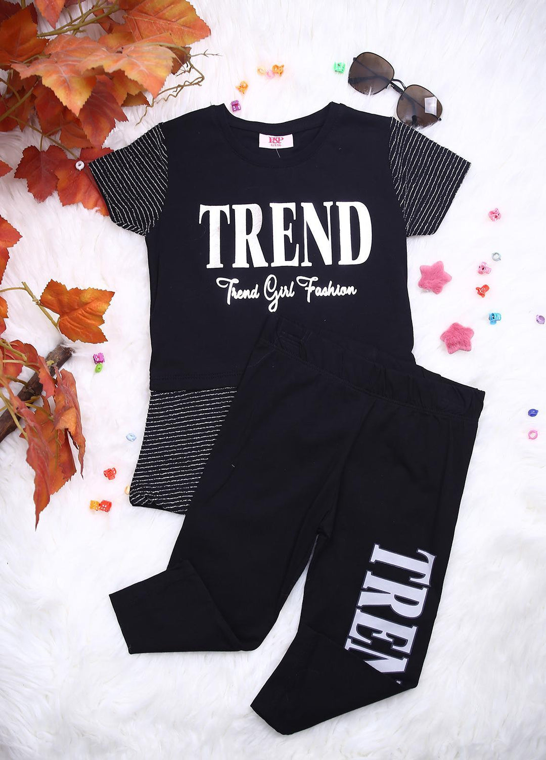 Sanaulla Exclusive Range Cotton Casual 2 Piece for Girls -  6640 Black