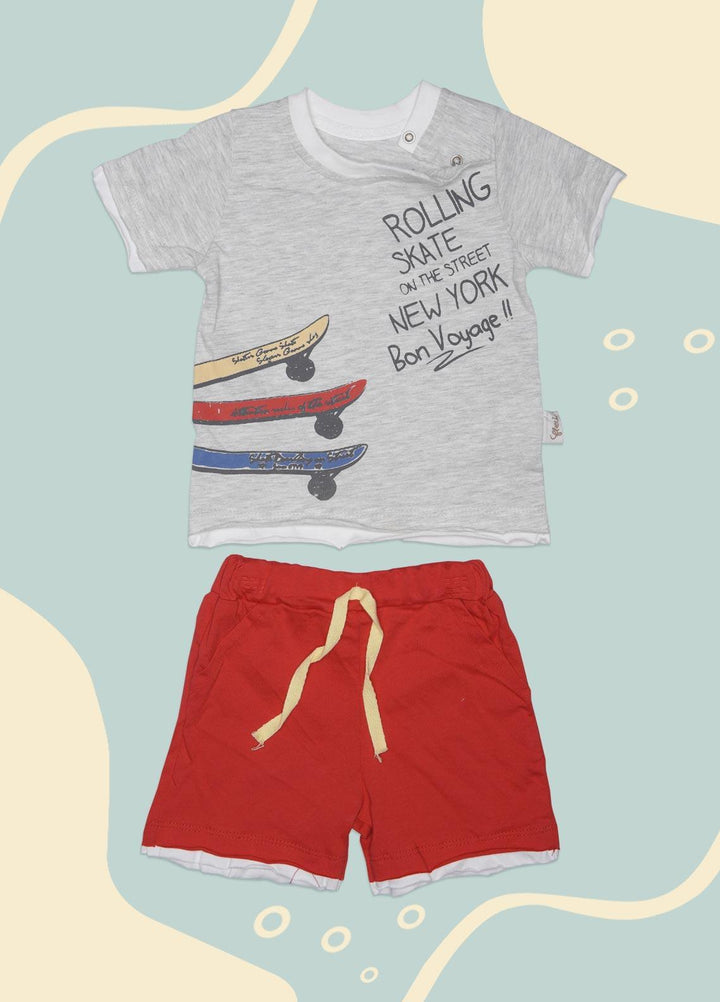 Sanaulla Exclusive Range Cotton Fancy Suits for Boys -  216146 Grey