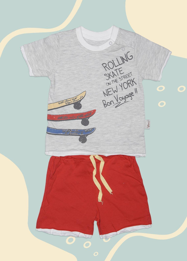 Sanaulla Exclusive Range Cotton Fancy Suits for Boys -  216146 Grey