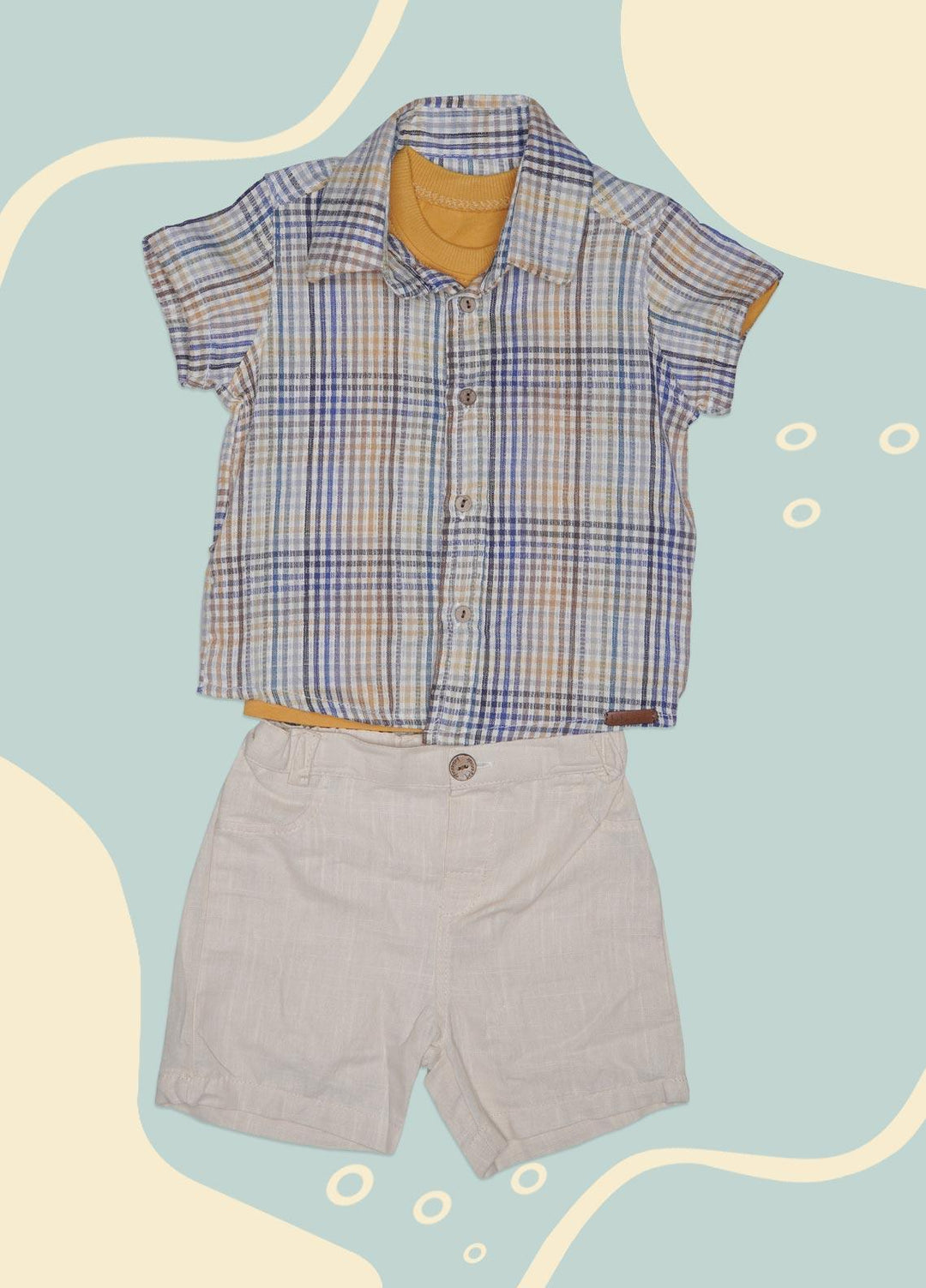 Sanaulla Exclusive Range Cotton Fancy Boys Suits -  1003791 Fawn