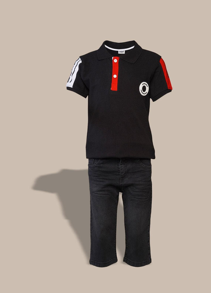Sanaulla Exclusive Range  Fancy Boys Suit -  350699 Black
