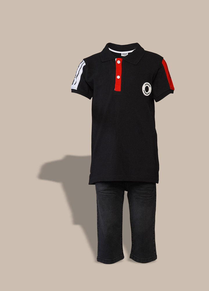 Sanaulla Exclusive Range  Fancy Boys Suit -  350699 Black