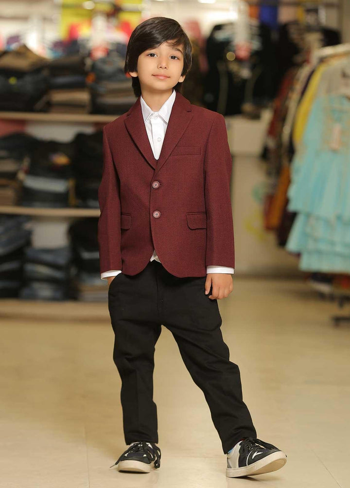 Sanaulla Exclusive Range  Formal Coat Suit for Boys -  1013102 Maroon