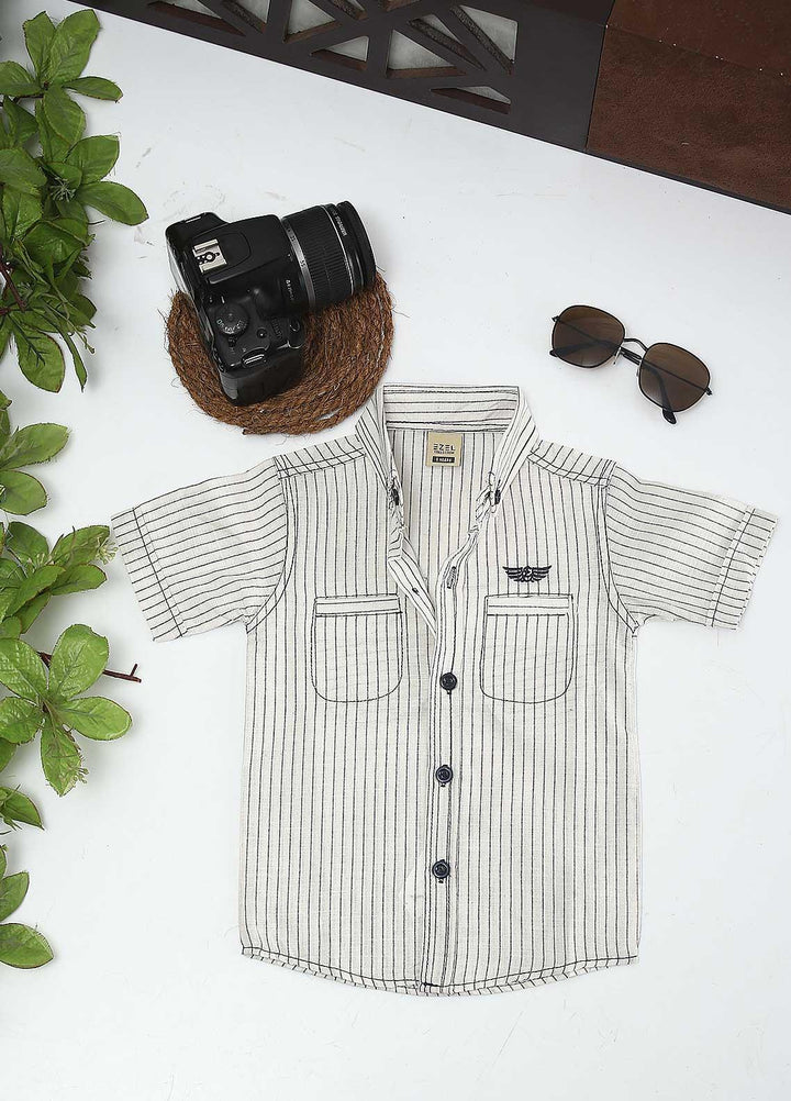 Sanaulla Exclusive Range Cotton Fancy Shirts for Boys -  1011 Off White