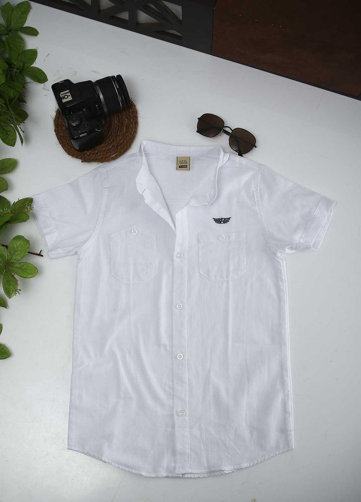 Sanaulla Exclusive Range Cotton Fancy Shirts for Boys -  1012 White