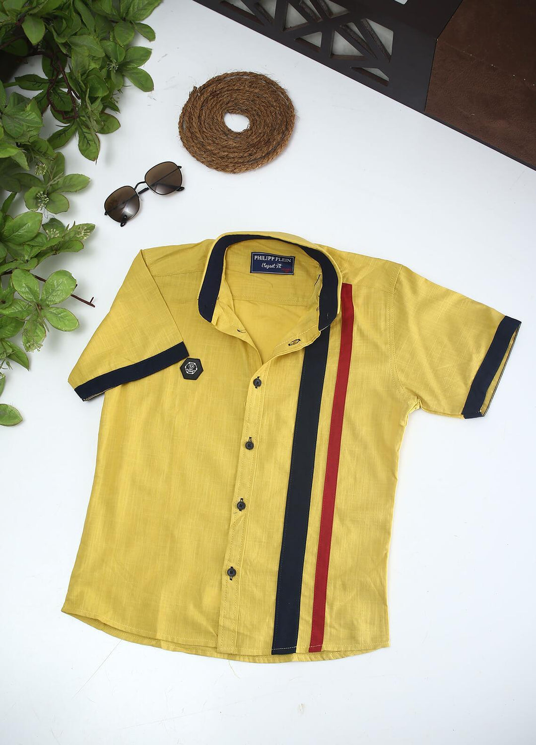 Sanaulla Exclusive Range Cotton Fancy Shirts for Boys -  2003 Yellow