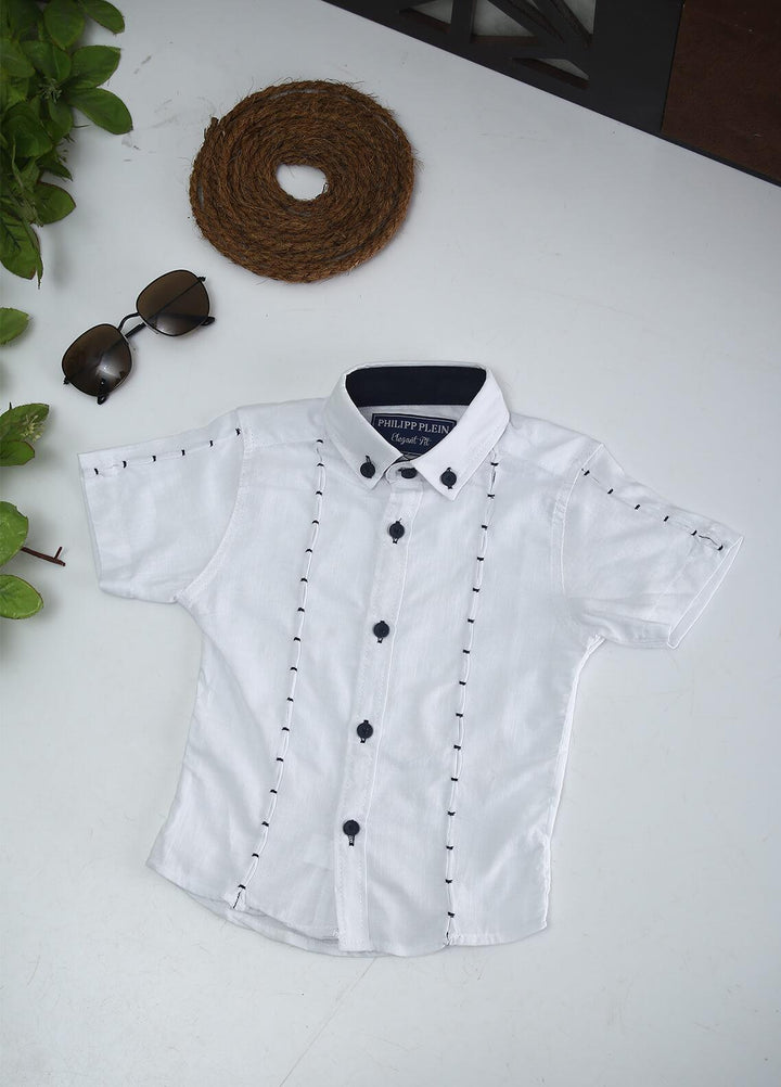 Sanaulla Exclusive Range Cotton Fancy Boys Shirts -  2005 White