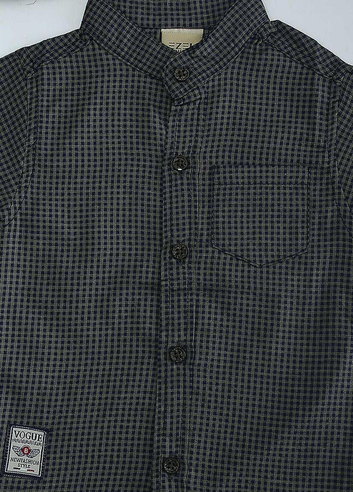 Sanaulla Exclusive Range Cotton Fancy Shirts for Boys -  2028 Green