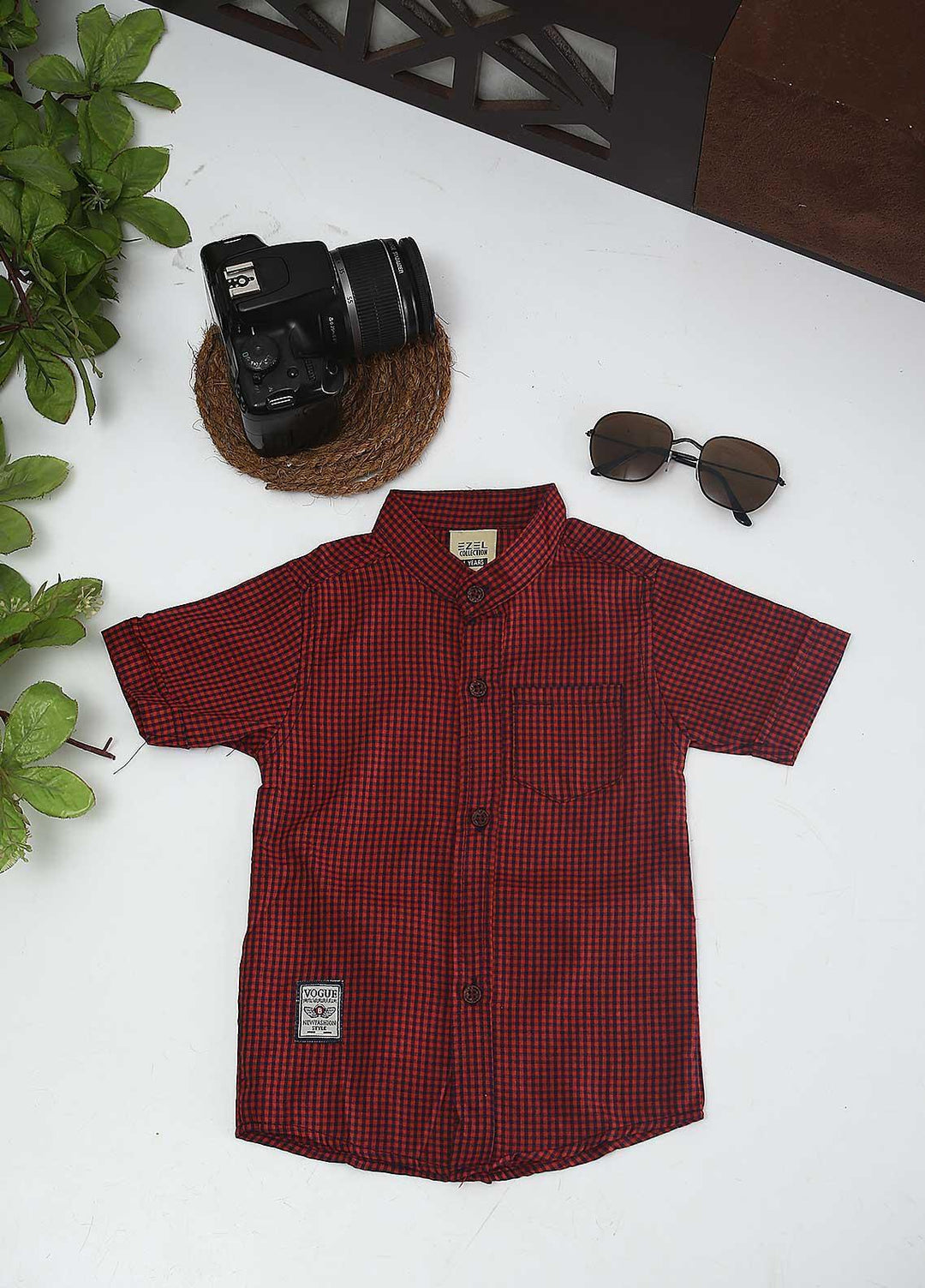 Sanaulla Exclusive Range Cotton Fancy Boys Shirts -  2028 Maroon