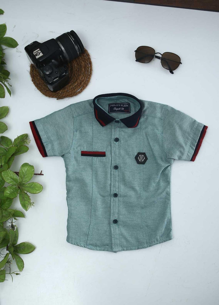 Sanaulla Exclusive Range Cotton Fancy Shirts for Boys -  51 Green