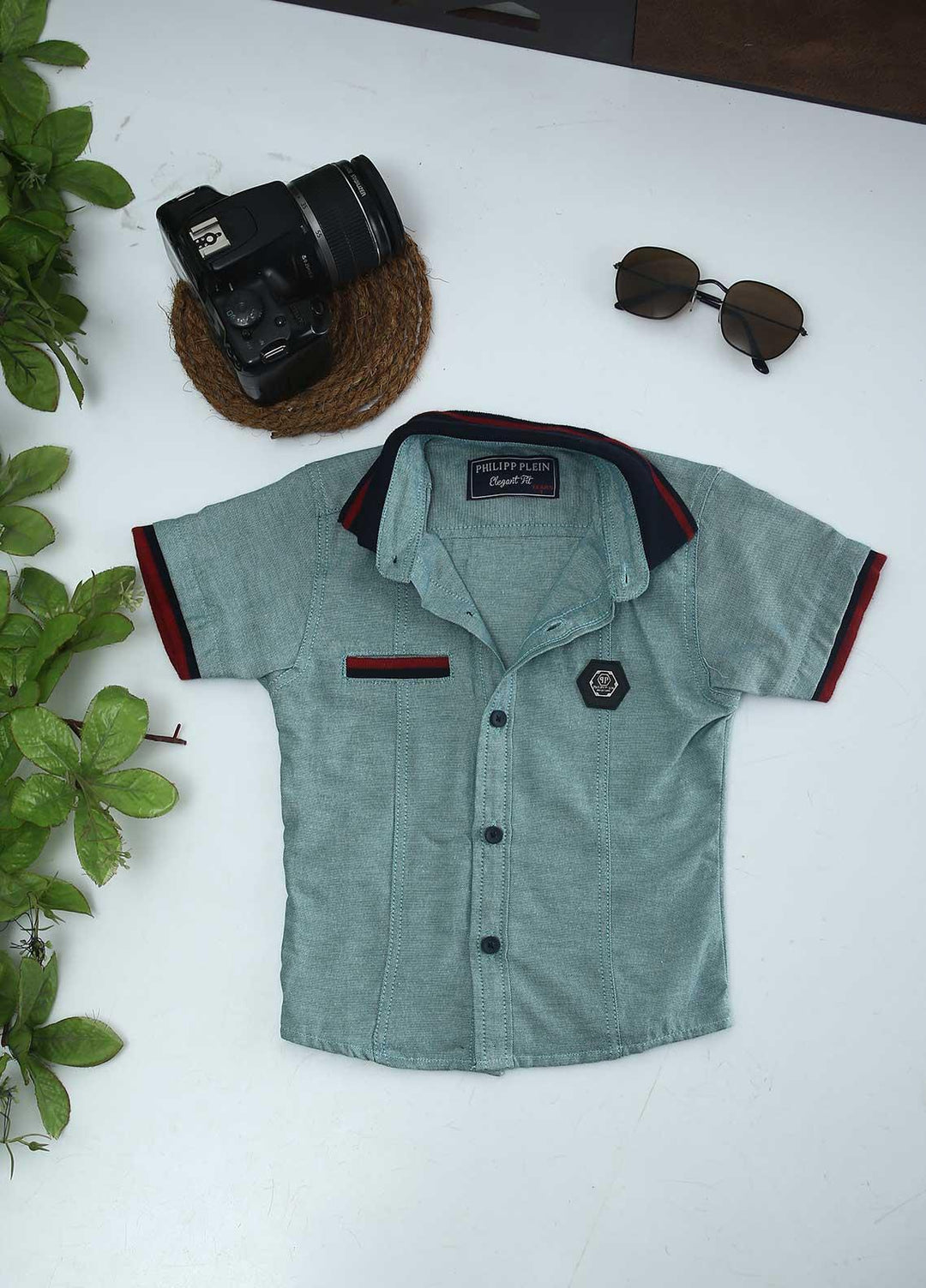Sanaulla Exclusive Range Cotton Fancy Shirts for Boys -  51 Green