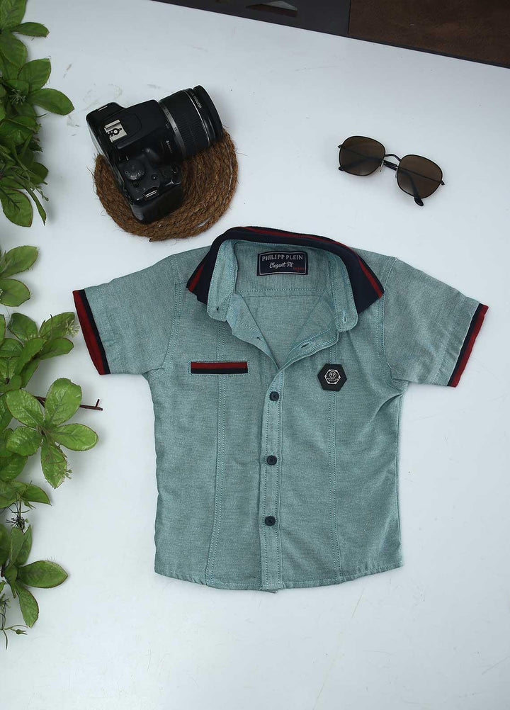 Sanaulla Exclusive Range Cotton Fancy Shirts for Boys -  51 Green