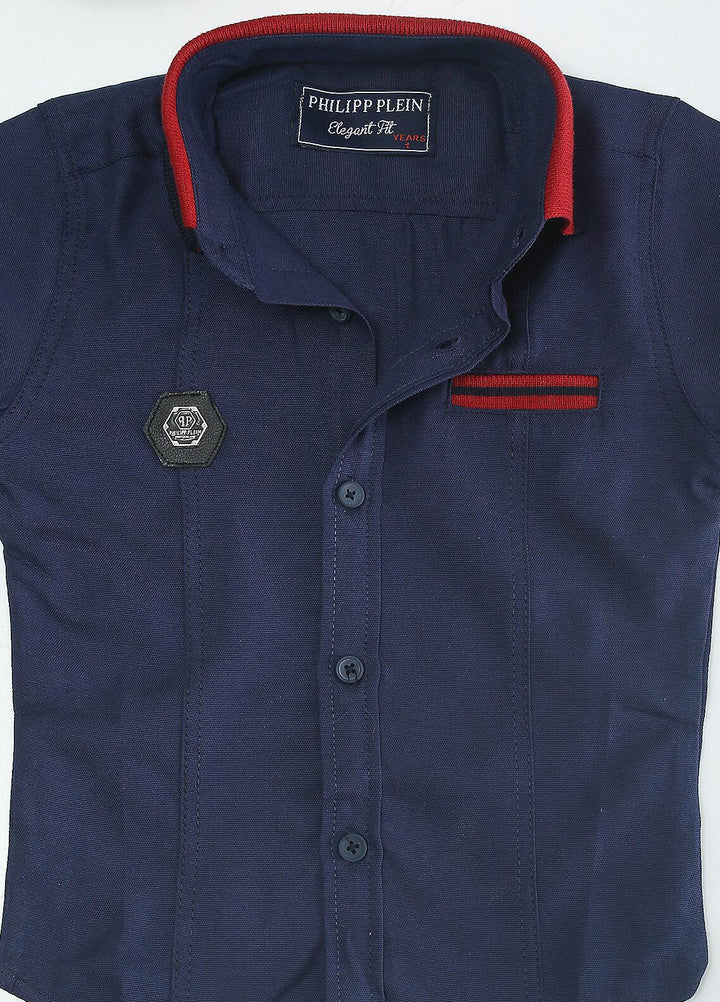 Sanaulla Exclusive Range Cotton Fancy Boys Shirts -  51 Navy Blue