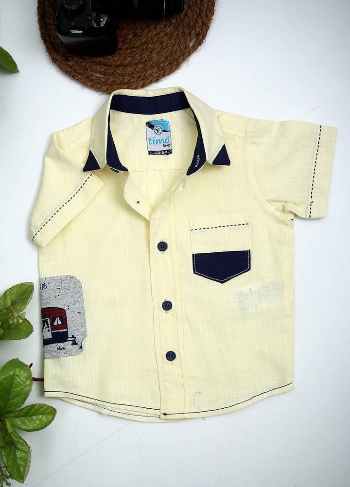 Sanaulla Exclusive Range Cotton Fancy Boys Shirts -  881 Yellow
